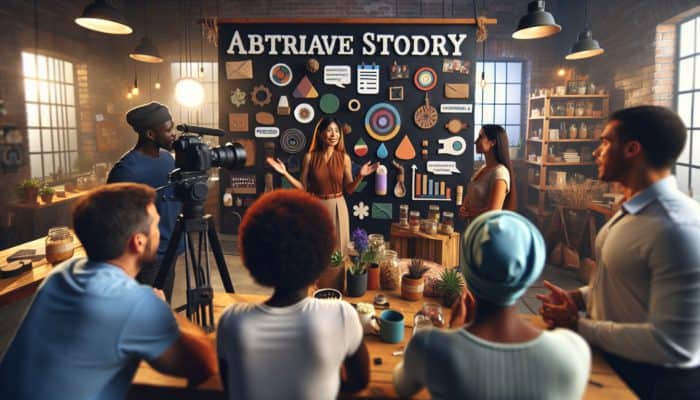 Small Business Video Production in Sturminster Newton: A small business owner recording a promotional video in a local shop, interacting with the community.