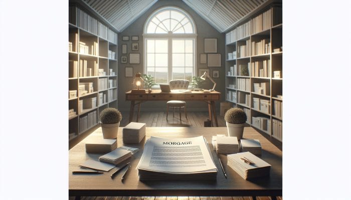 How to Consolidate Mortgage Debt: UK Guide | DCL How to Consolidate Mortgage Debt: A serene home interior with a desk showing a mortgage document merging smaller debt papers, symbolizing financial relief.