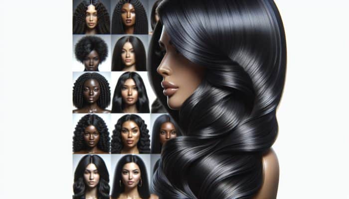Woman's hair styled with hair lacquer, showing firm, glossy hold against humidity and wind.